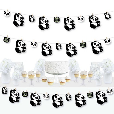 Big Dot of Happiness Party Like a Panda Bear - Baby Shower or Birthday Party DIY Decorations - Clothespin Garland Banner - 44 Pieces