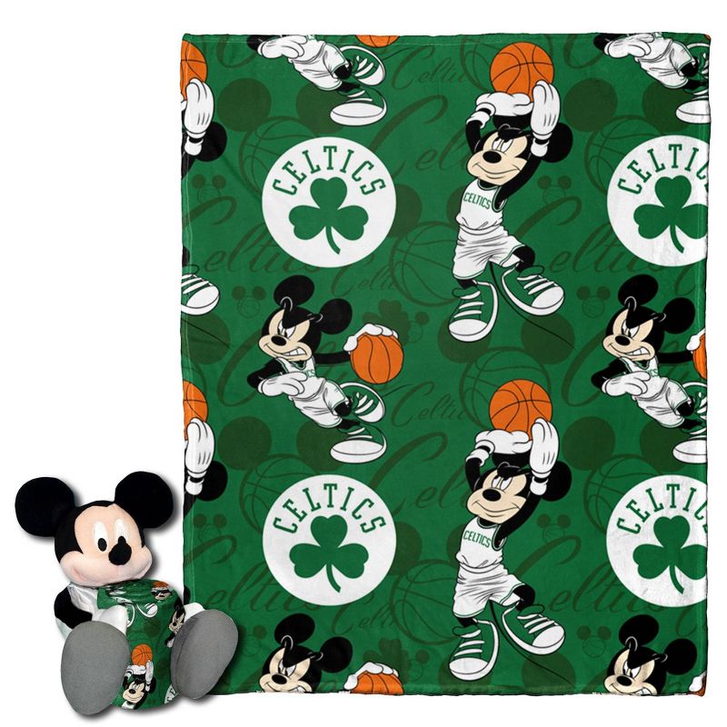 NBA Boston Celtics Mickey Silk Touch Throw Blanket and Hugger, 2 of 3