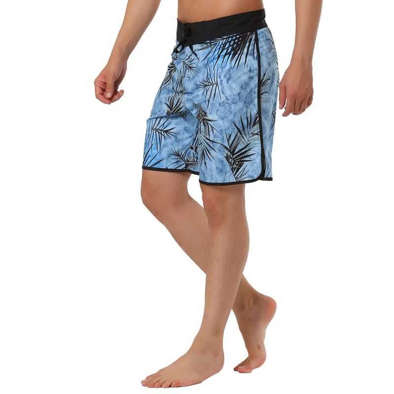 TATT 21 Men's Summer Casual Drawstring Waist Printed Beach Board Shorts, 4 of 7