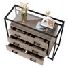 6 Drawer Safe, Wooden Drawer with Steel Frame and Tempered Glass Top, Clothes Tower Organizer - 4 of 4