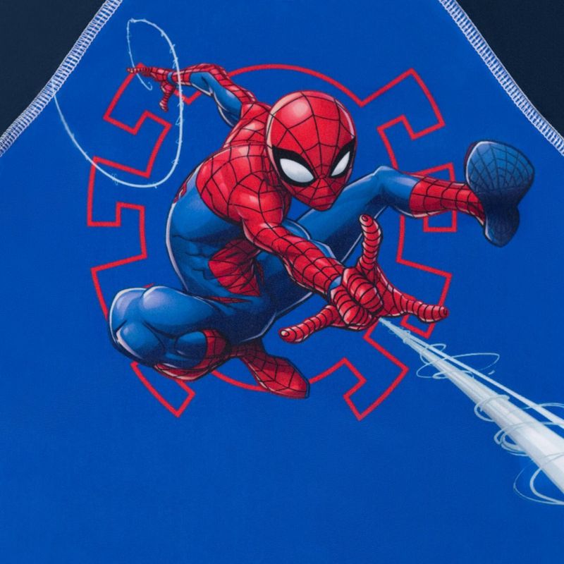Marvel Spider-Man Rash Guard and Swim Trunks Outfit Set Toddler, 5 of 8