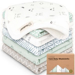 6-Pack Cami Baby Washcloths for Newborn, Organic Cotton Face Wash Cloths for Babies, Soft & Absorbent Baby Bath Towels - 1 of 4