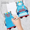 Big Dot of Happiness Gear Up Robots - Shaped Fill-In Invitations - Birthday Party or Baby Shower Invitation Cards with Envelopes - Set of 12 - 2 of 4