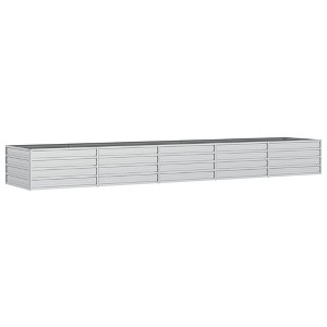 vidaXL Garden Raised Bed - Silver Galvanized Steel Outdoor Planter Box for Patio, Balcony, and Garden - 157.5" x 31.5" x 17.7" - 1 of 4