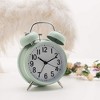 Aoibox Loud Twin Bell Alarm Clock with Backlight for Bedroom & Home Decor, Green - Wake Up Easily with Soft Glow & Silent Ticking - 2 of 4