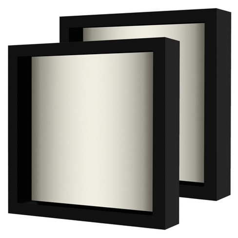 Americanflat 8x8 Shadow Box Frame In Black With Soft Linen Back