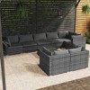 vidaXL Garden Lounge Set Grey PE rattan, powder-coated steel, plastic, glass - 2 of 4
