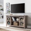 58" Modern Farmhouse TV Stand in Gray Oak Wood - Henn&Hart - 2 of 4