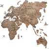 HomeRoots 24" X 39" Brown Wood World Map Hanging Dimensional Sculpture - 3 of 4