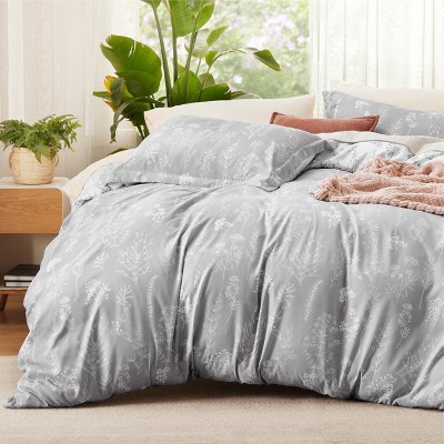 Bedsure | Reversible Floral Duvet Cover Set with Zipper Closure 3Pcs
