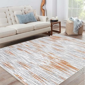 coucheta Washable Modern Area Rugs, Multi-size Farmhouse Distressed Abstract Low Pile Soft Non Slip Large Carpet, for Living Room, Bedroom, Dining - 1 of 4