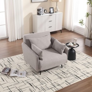 PAGED Convertible Folding Accent Lounge Chair Bed with Adjustable Backrest&Pillows,Single Sleeper Chair Sofa for Small Spaces,Apartment - 1 of 4