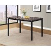 Dexmalle Black Metal Dining Table with Laminated Faux Marble Top - 2 of 4