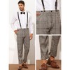 Lars Amadeus Men's Plaid Pattern Suspenders Dress Pants - 4 of 4