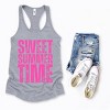 Simply Sage Market Sweet Summer Time Block Distressed Racerback Tank - 3 of 4