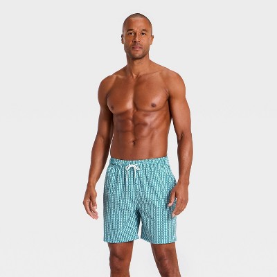 Goodfellow & Co Men's 7" Vacation Collection Geometric Print Swim Trunks - Goodfellow & Co™ Blue Geo L — фото 3