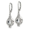 Black Bow Jewelry Titanium and Cubic Zirconia Circle Lever Back Earrings - 2 of 4