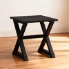 Gulches Transitional Black MDF Pine 22 in Wood Trestle Base End Tables - 4 of 4