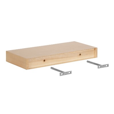 Natural Wood Floating Shelves Set of 2, 18 x 8