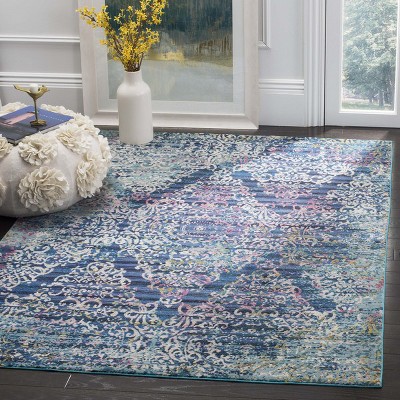 Aria Contemporary Blue Rectangular Easy-Care Area Rug
