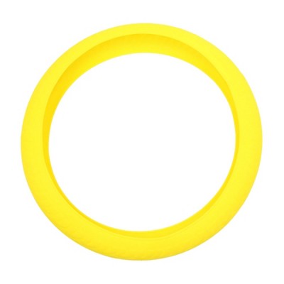 Unique Bargains Silicone Anti-Slip Car 34cm Outer Dia Steering Wheel Cover Protector Yellow 1 Pc
