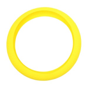 Unique Bargains Silicone Anti-Slip Car 34cm Outer Dia Steering Wheel Cover Protector Yellow 1 Pc - 1 of 4