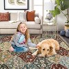 Acekool Vintage Distressed Runner Rug 2x6 - Machine Washable Non Slip Low Pile Rug for Kitchen, Bedroom, Laundry Room, Red/Brown - 4 of 4