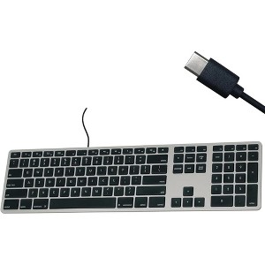 Matias Wired USB C Keyboard for Mac with Numeric Keypad Space Gray FK316CB - 1 of 4