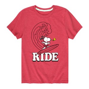 Boys' - Peanuts - Snoopy Ride Wave Short Sleeve Graphic T-Shirt - 1 of 4