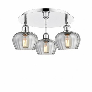 Fenton - 3 Light Flush Mount In Art Deco Style-8 Inches Tall and 18.25 Inches Wide - 1 of 1