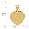 Black Bow Jewelry 14k Yellow Gold TeAmo Heart Pendant, 16mm - 4 of 4