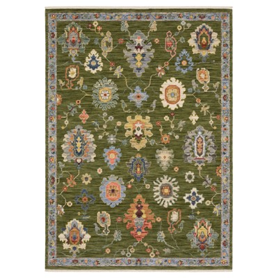 Oriental Weavers Lucca 2863E Green / Multi Indoor Area Rug - 5'3" x 7'6"