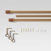 Faux Leather Cylinder Plated Curtain Rod Brass - Threshold™ - 3 of 4