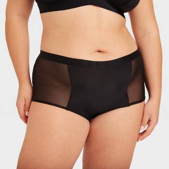 Thinx For All Women's Plus Size Moderate Absorbency Boy Shorts Period  Underwear - Black 1x : Target