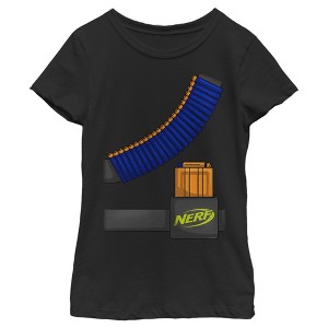 Girl's Nerf Halloween Tactical Costume With Darts T-Shirt - 1 of 4