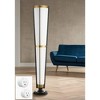 Possini Euro Design Vista Mid Century Modern 68" Tall Torchiere Floor Lamp Smart Socket Gunmetal Gray Brass Cone Shade for Living Room - 2 of 4