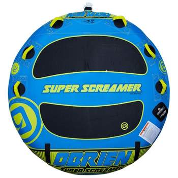 O'Brien 2211505 Super Screamer Deck Series Inflatable 2 Person 70-Inch Water Sports Towable Tube for Boating with Quick Connect Tow Hook