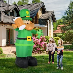 Costway 8ft St Patrick's Day Inflatable Leprechaun Irish Day Blow up Lighted Giant Doll - 1 of 4
