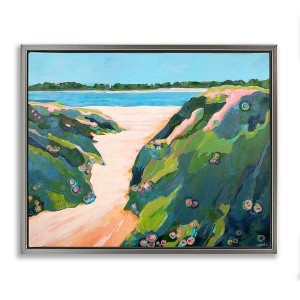 Stupell Industries Floral Cliffs Landscape Floating Frame Canvas Art - 1 of 4