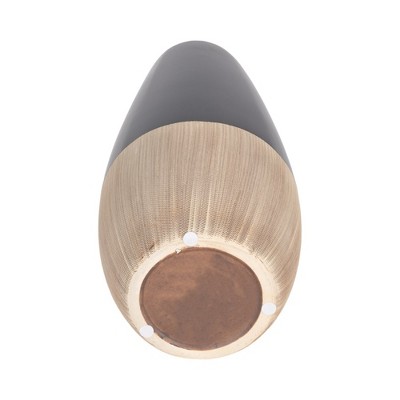 17" Black and Beige Two-Tone Ceramic Table Vase