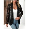 BLUEMING Womens Open Front Lace Blazers Long Sleeve Floral Crochet Shrug Cover Ups Casual Blazers Jacket - 3 of 4