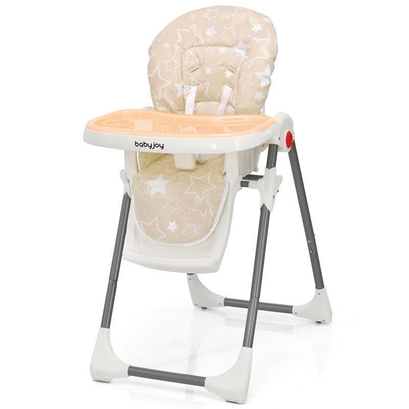 Infans Folding Baby High Chair Dining Chair w/ 6-Level Height Adjustment Beige, 1 of 8