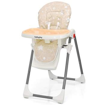 Infans Folding Baby High Chair Dining Chair w/ 6-Level Height Adjustment Beige