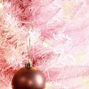 TopComfy Christmas Tree Stands 8ft Pencil Artificial Christmas Tree Slim Design Easy Assembly Holiday Tree for Dining Room, Pink, 34.67"*9.06"*9.85" - 4 of 4