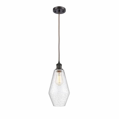 Cindyrella - 1 Light Cord Hung Mini Pendant In Industrial Style-14.5 Inches Tall and 7 Inches Wide
