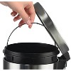 Home Mart Goods 10" Tall Satin Nickel Step Garbage Can with Removable Inner Bucket, Soft-Close Metal Waste Basket with Foot Pedal - 4 of 4