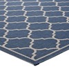 Modway Avena Moroccan Quatrefoil Trellis 8x10 Indoor and Outdoor Area Rug - Blue and Beige,  100% Soft Polypropylene ,  Tight Low Pile Weave - 3 of 4