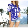 LA LEELA Women's Button Down Blouses Floral Party Blouse Shirt Short Sleeve Tropical Vacation Dress Hawaiian Shirts Tank Top Women - 3 of 4