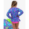 RuffleButts Girls UPF50+ Sun Protected Scallop Hem Long Sleeve Rash Guard Bikini - 4 of 4