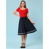 INSPIRE CHIC Women's Bow Tie Waist Button Decor Contrast Trim A-Line Skirts - 3 of 4
